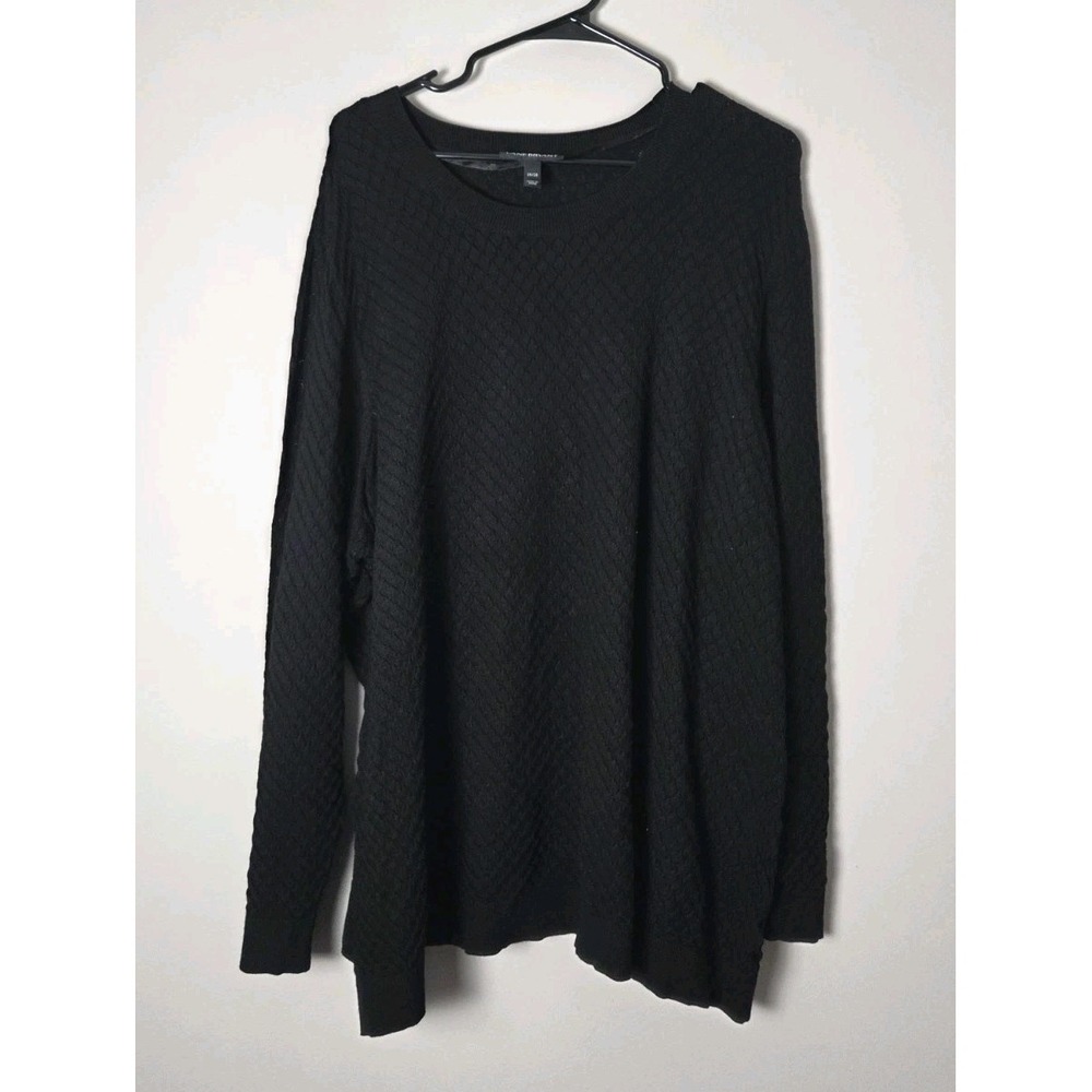 Lane Bryant Black Pullover Sweater Plus Size 26/28 4X Open Knit